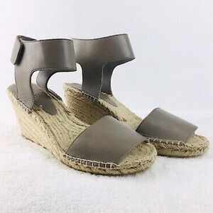 Vince Sophie Smokehouse Great Leather Wedge Espadrille Sandals